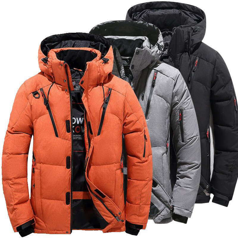 Men's Wholesale Winter Coat Jacket Hoodie Puffer with Streetwear Printing Thick Webbing Bubble Coats Comfortable Clothing