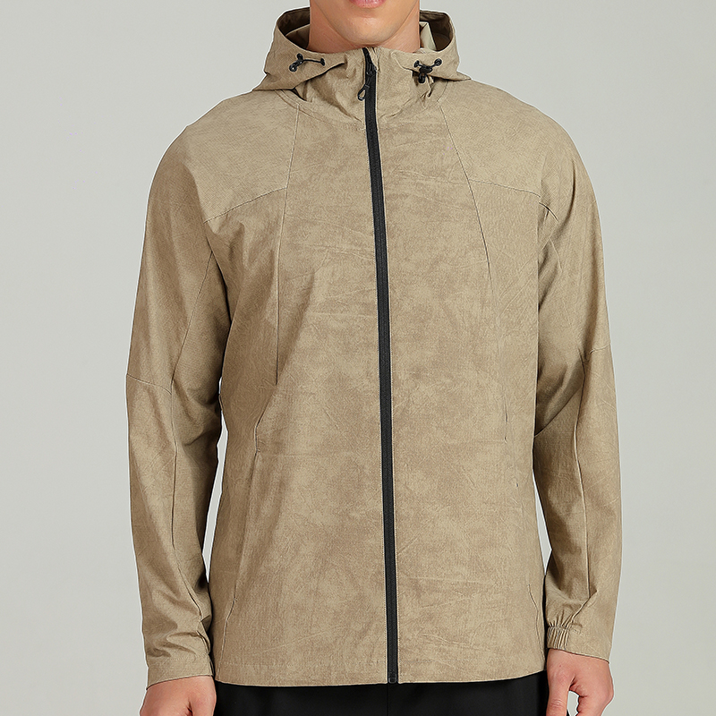 Custom Print Streetwear Track Jacket Outdoor Sports Jacket Zipper Workout Hooded Jacket for Men